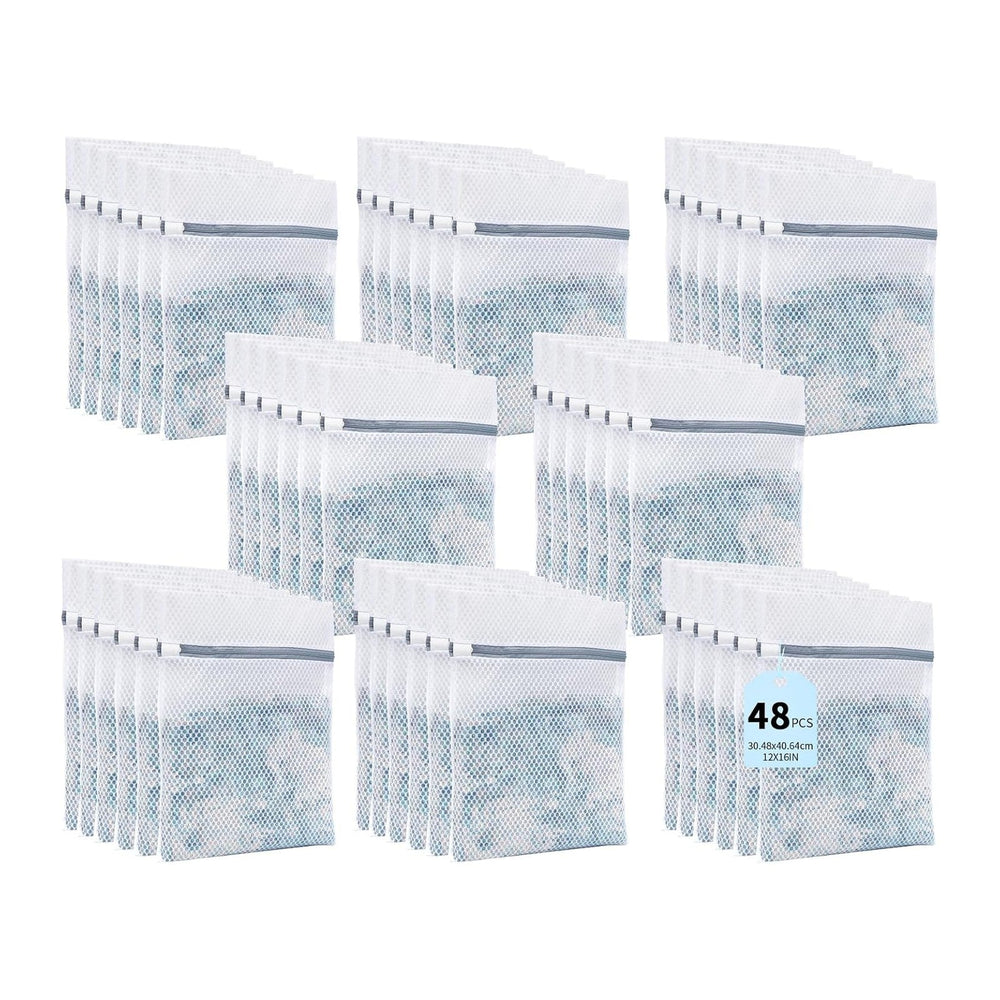 48PCS 12X16IN Laundry Bags Mesh Wash Bags for Strong Zipper