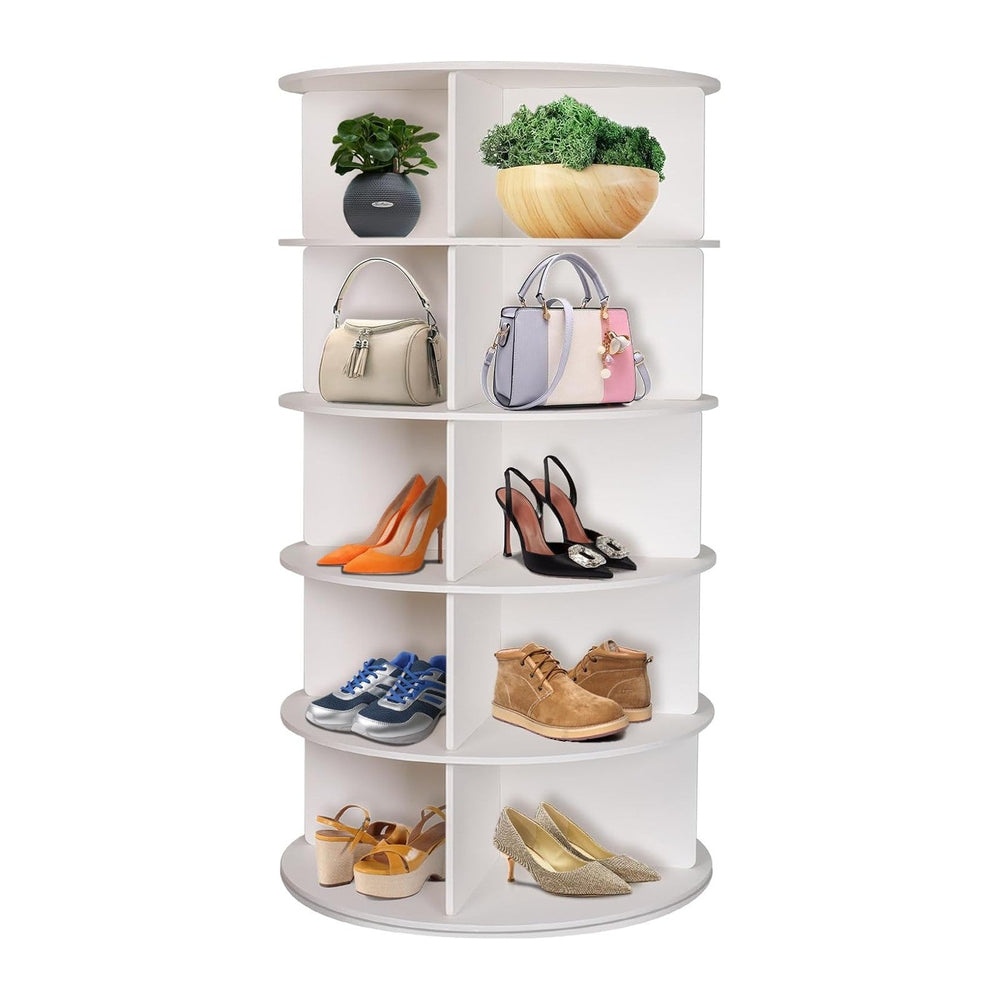 5 Tier Rotating Shoe Rack Tower, 360° Revolving Shoe Organizer, Free Standing...