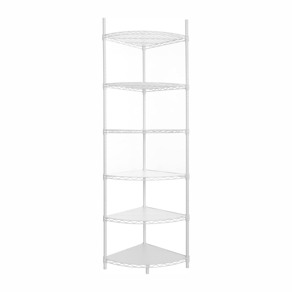 6 Tier NSF Metal Corner Shelf Wire Shelving Unit, 420lbs Capacity Heavy Duty ...