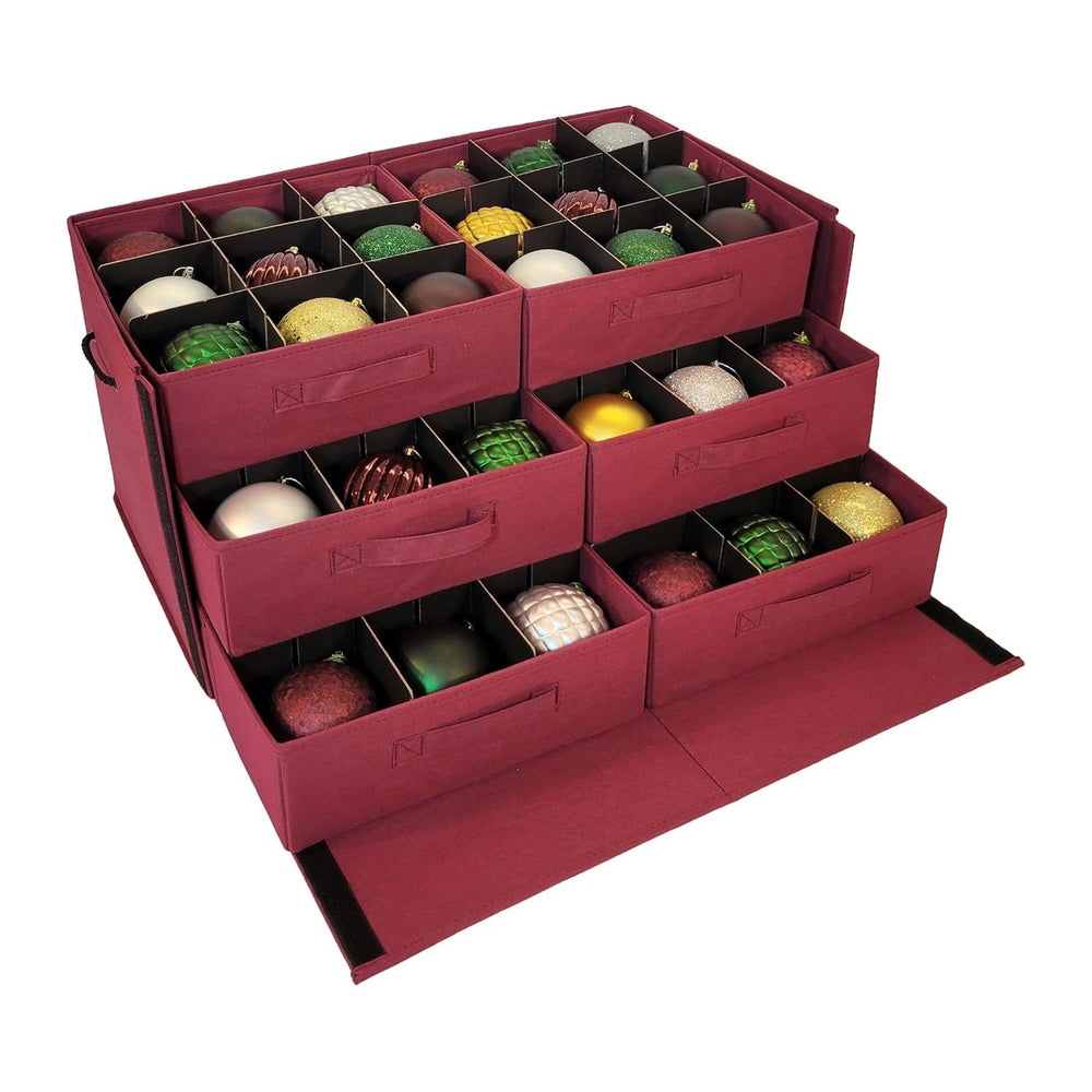 612 Vermont Christmas Ornament Storage Box, Adjustable Acid-Free Dividers