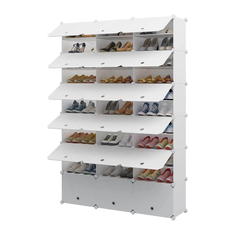Aeitc Portable Plastic Rack, 72 Pair DIY Shoe Storage Shelf Organizer for Ent...