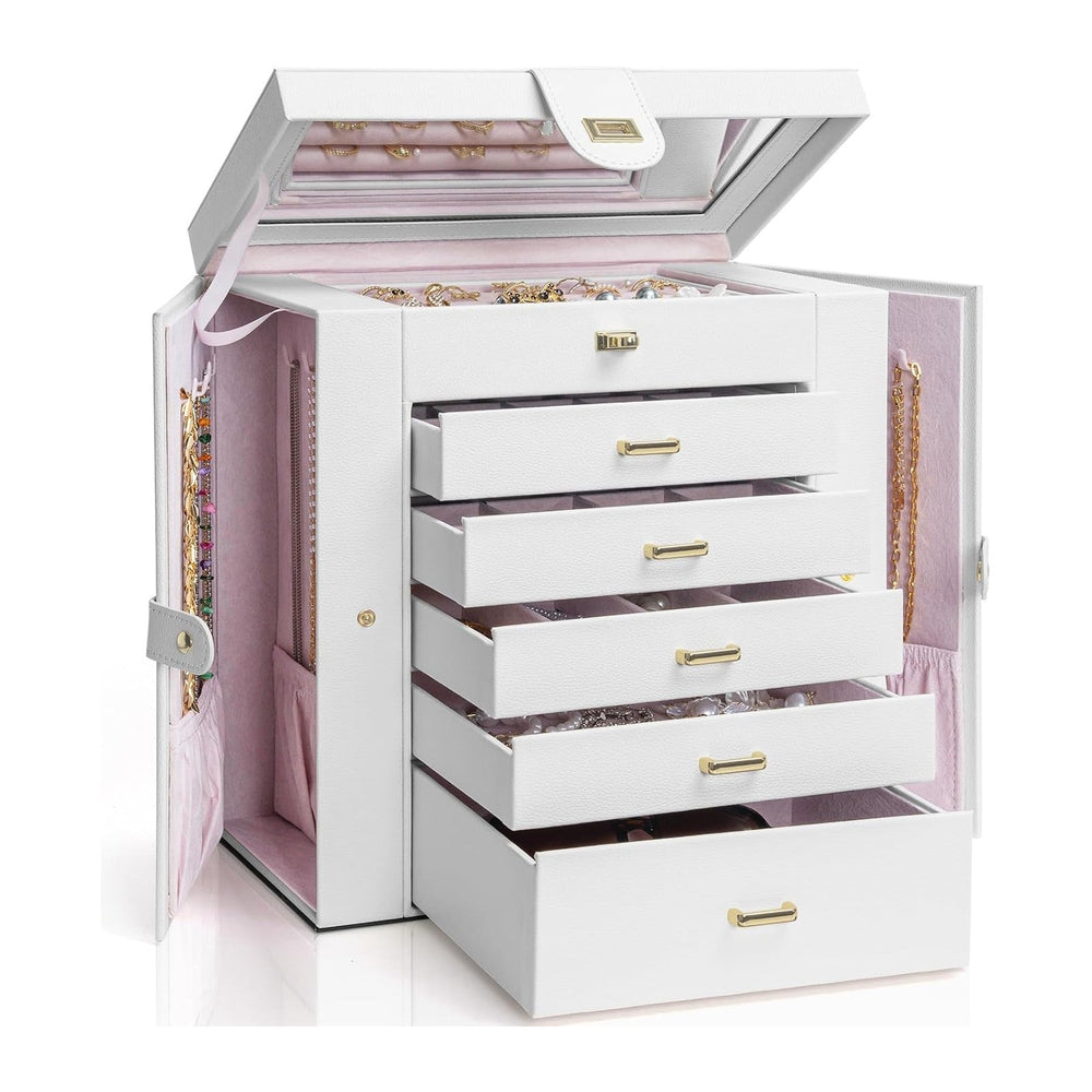 AKOZLIN 6-Tier Jewelry Box Organizer 5 Drawers Jewelry Storage Case
