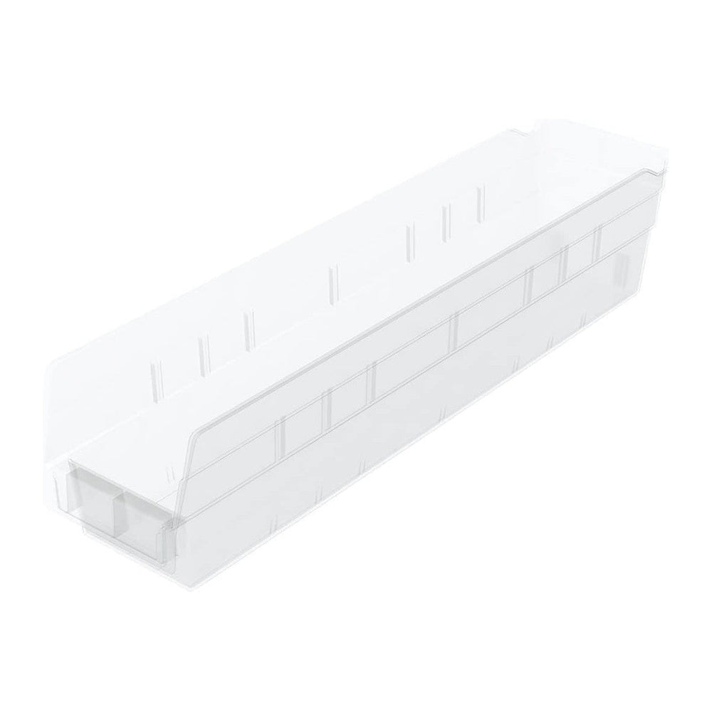 Akro-Mils 30128 Heavy Duty Plastic Shelf Bins, 18"x 4"x 4", Cl...