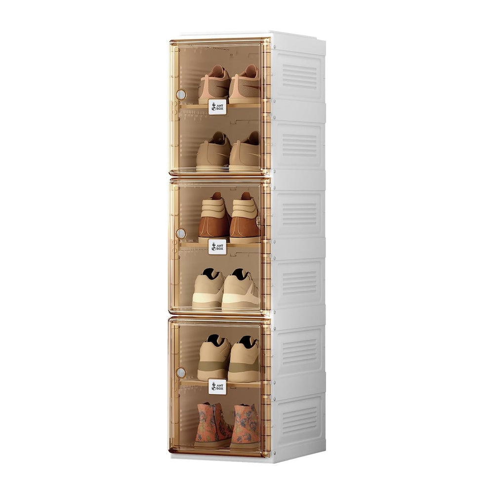 ANTBOX Shoe Organizer Storage Box, Portable Folding Shoe Rack for Closet with...