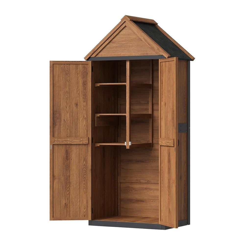 Aoxun Solid Wood Outdoor Cabinet 2.3'x1.3' with Asphalt Roof & Floor