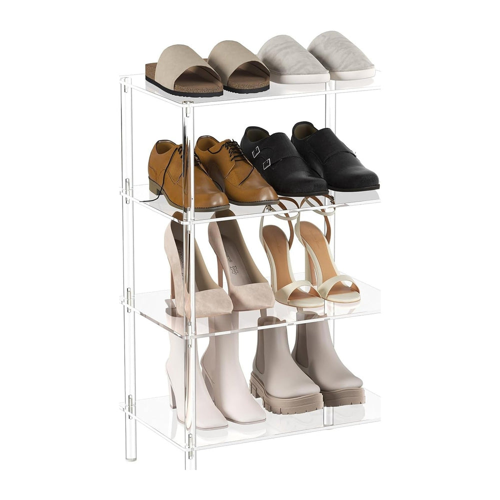 Aquiver Acrylic Small Shoe Rack - 18.1'' L x 11.8'' W x 28.5&...