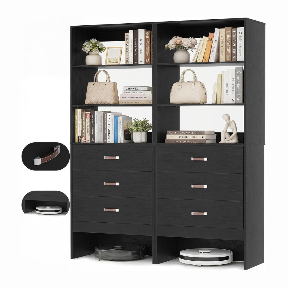 Armocity 4FT Closet System with Leather Handles, 48" Walk-in Closets Sto...