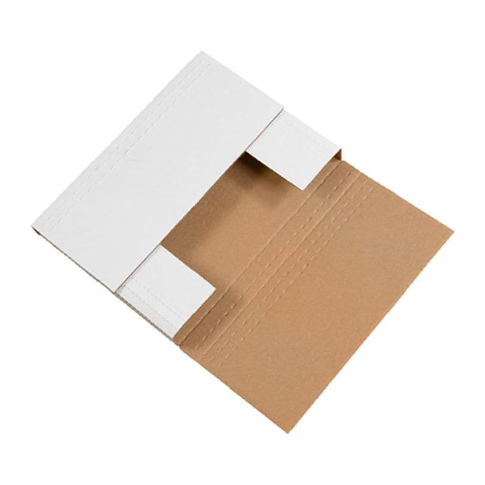 BOX USA White Easy-Fold Mailing Boxes, 12 1/8" x 9 1/8" x 2", ...