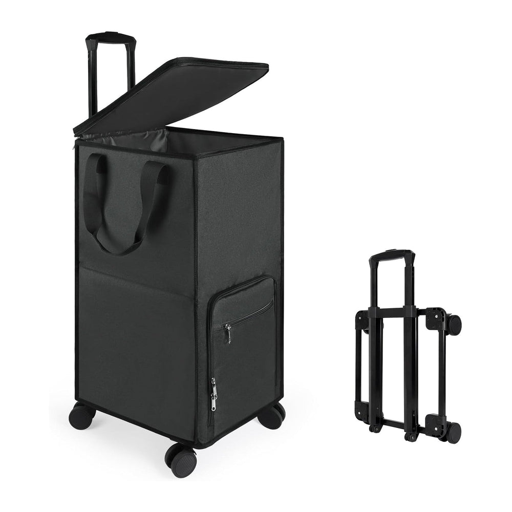 Bukere Extra Large Rolling Laundry Basket with Removable Wheels & Zipper ...