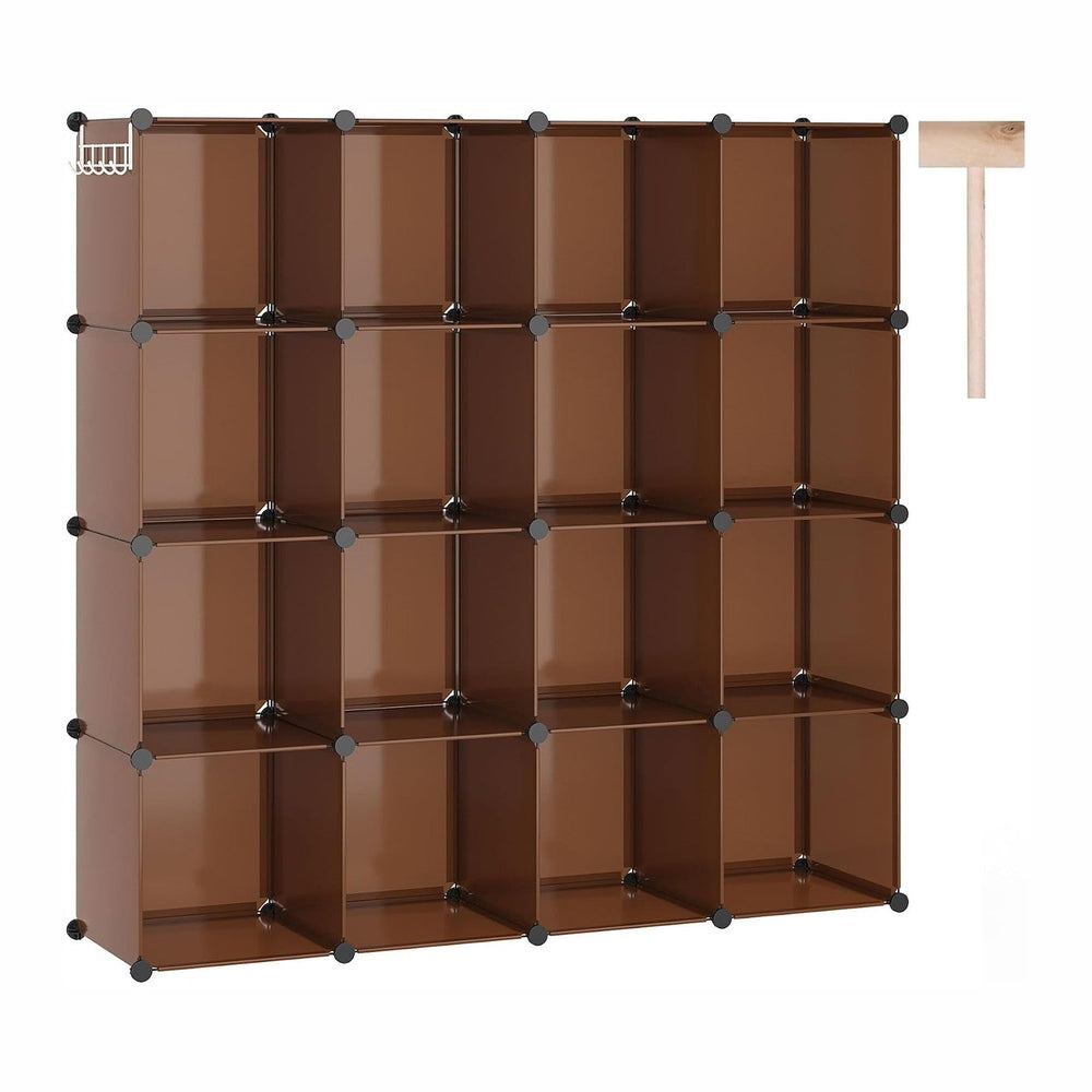 C&AHOME 16 Cube Storage Organizer Cube Shelves Units Storage Cubes, Brown