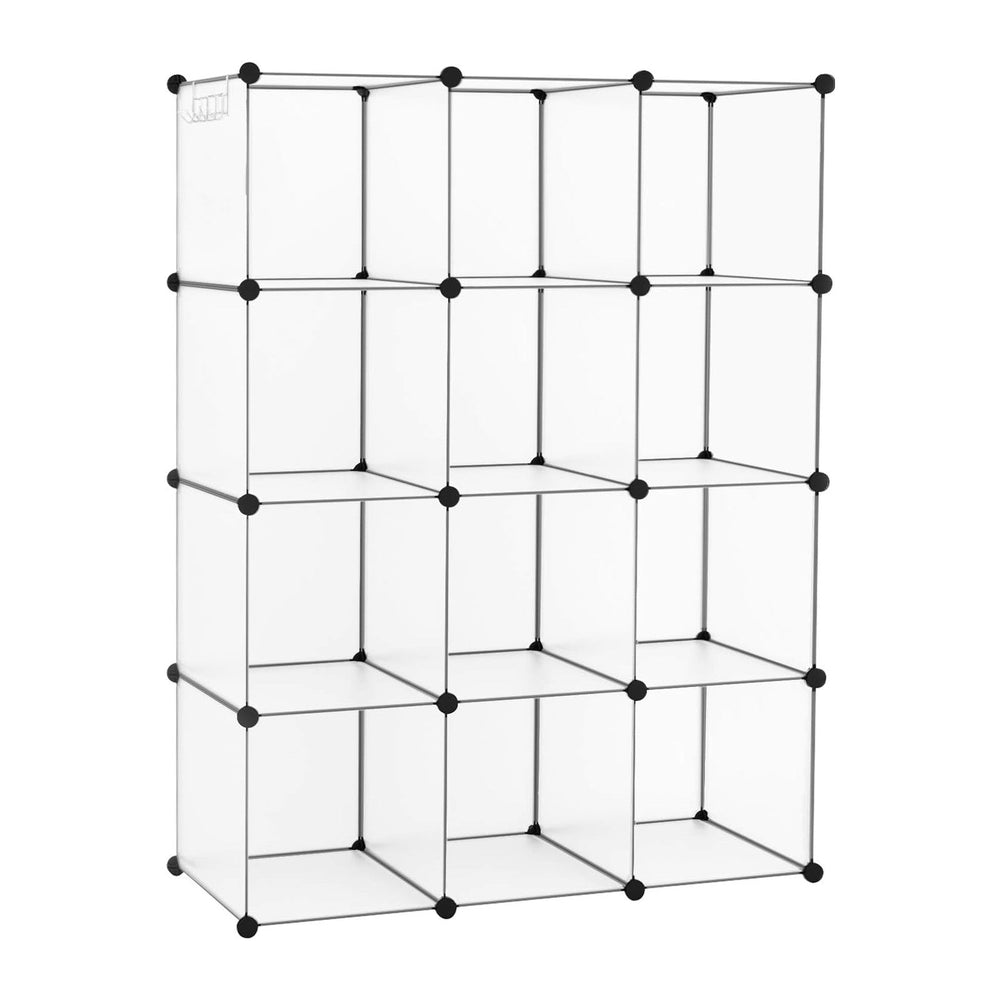 C&AHOME Cube Storage Organizer, 12-Cube Shelf Units, Closet Cabinet White