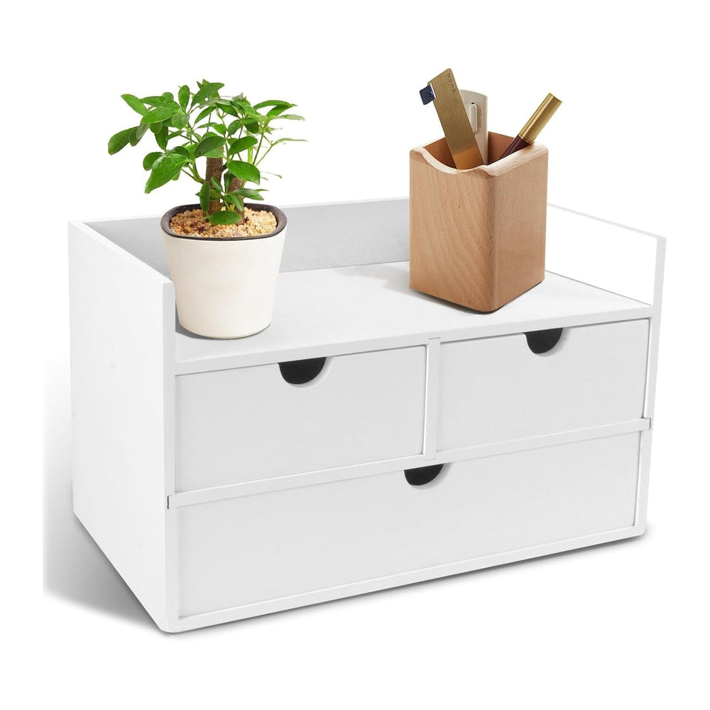 Charmewooden Bamboo Desk Organizer With Drawers Countertop Drawers Counter St...
