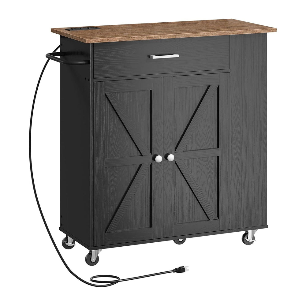 CHOEZON Kitchen Island Cart with Storage, Bar Cart with Charging Station, Kit...