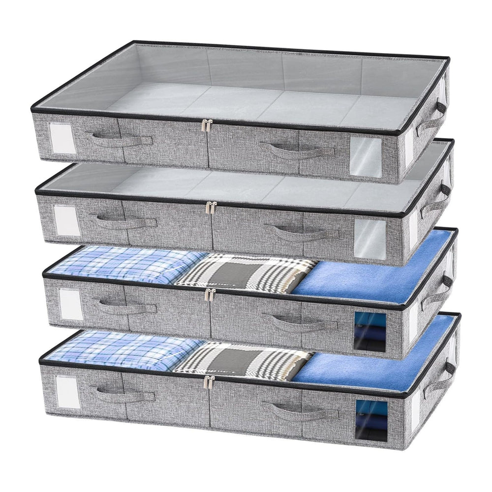 combocube 4 Pack Under Bed Storage Containers, Stackable Closet Organizers and