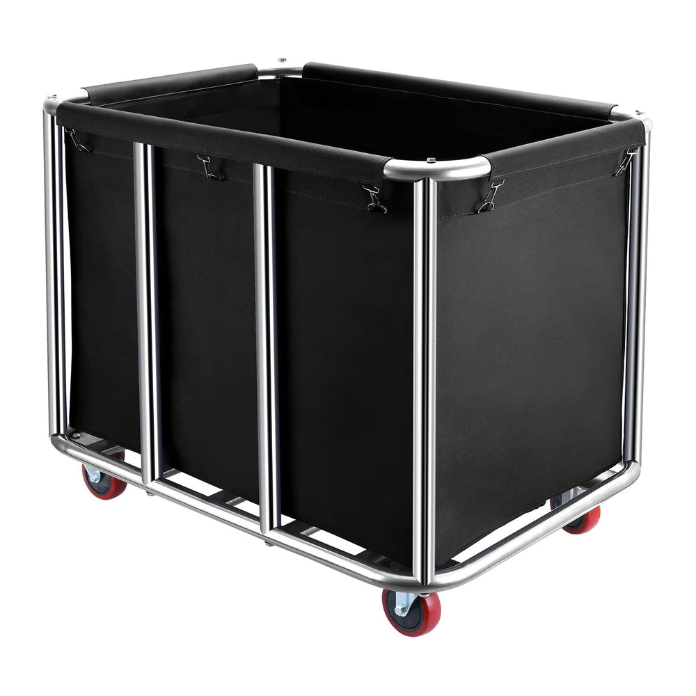 Commercial Laundry Cart with Wheels,400L for Hotel,Home (Black)