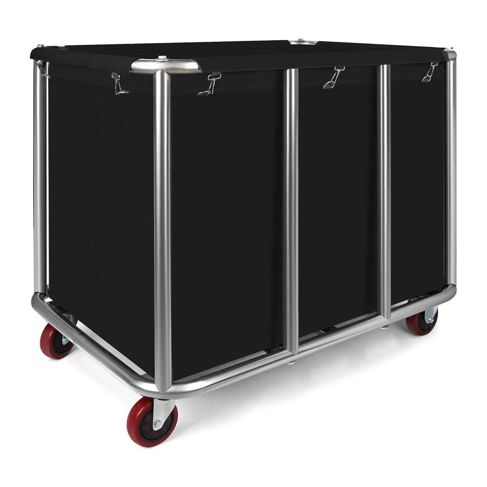 Commercial Laundry Cart with Wheels, 470L Industrial Rolling Laundry Basket, ...