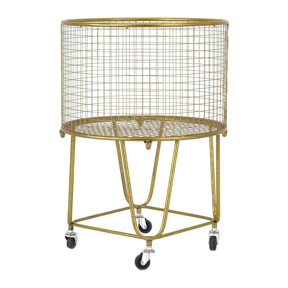 Deco 79 Metal Storage Cart with Wheels 18" x 18" x 24", Satin ...