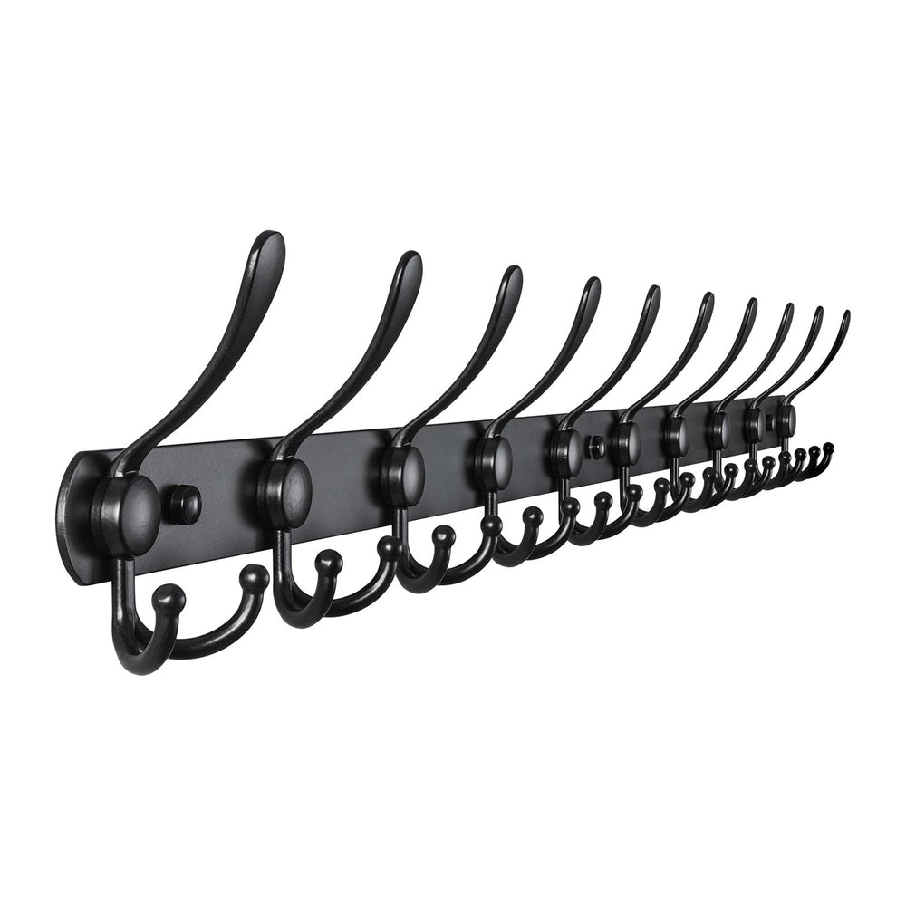 Dseap Coat Rack Wall Mount - 38” Long 10-Tri-Hooks Heavy Duty Coat Hanger Rai...
