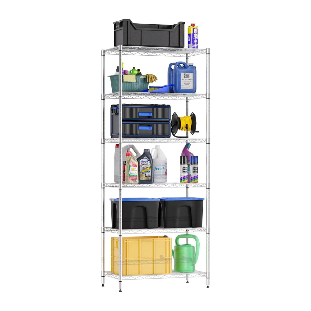 FDW | 6-Tier Wire Shelf | 23" x 13" x 59" | Chrome