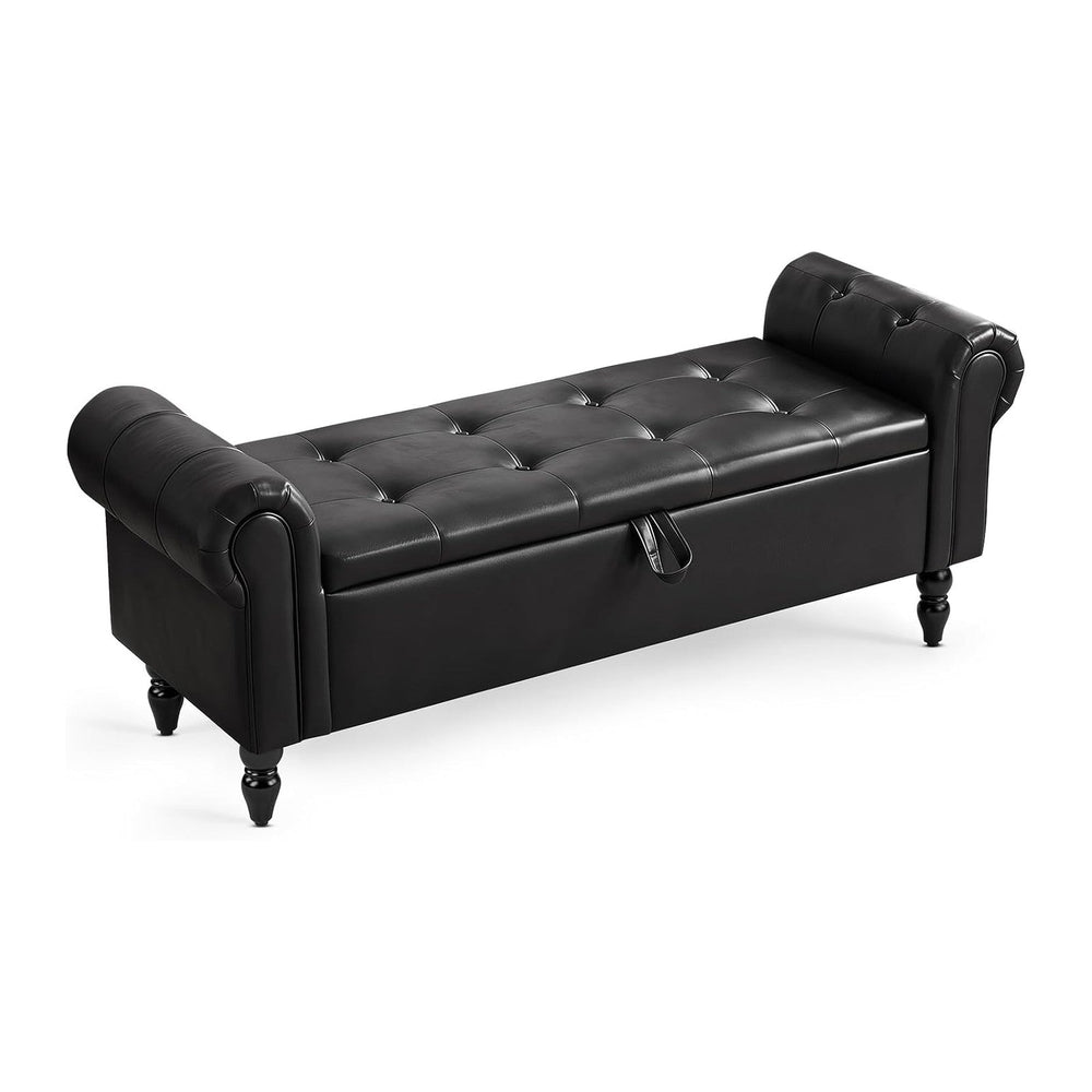Furniliving 55” End of Bed Bench, Bedroom Bench with Button-Tufted, Large Uph...
