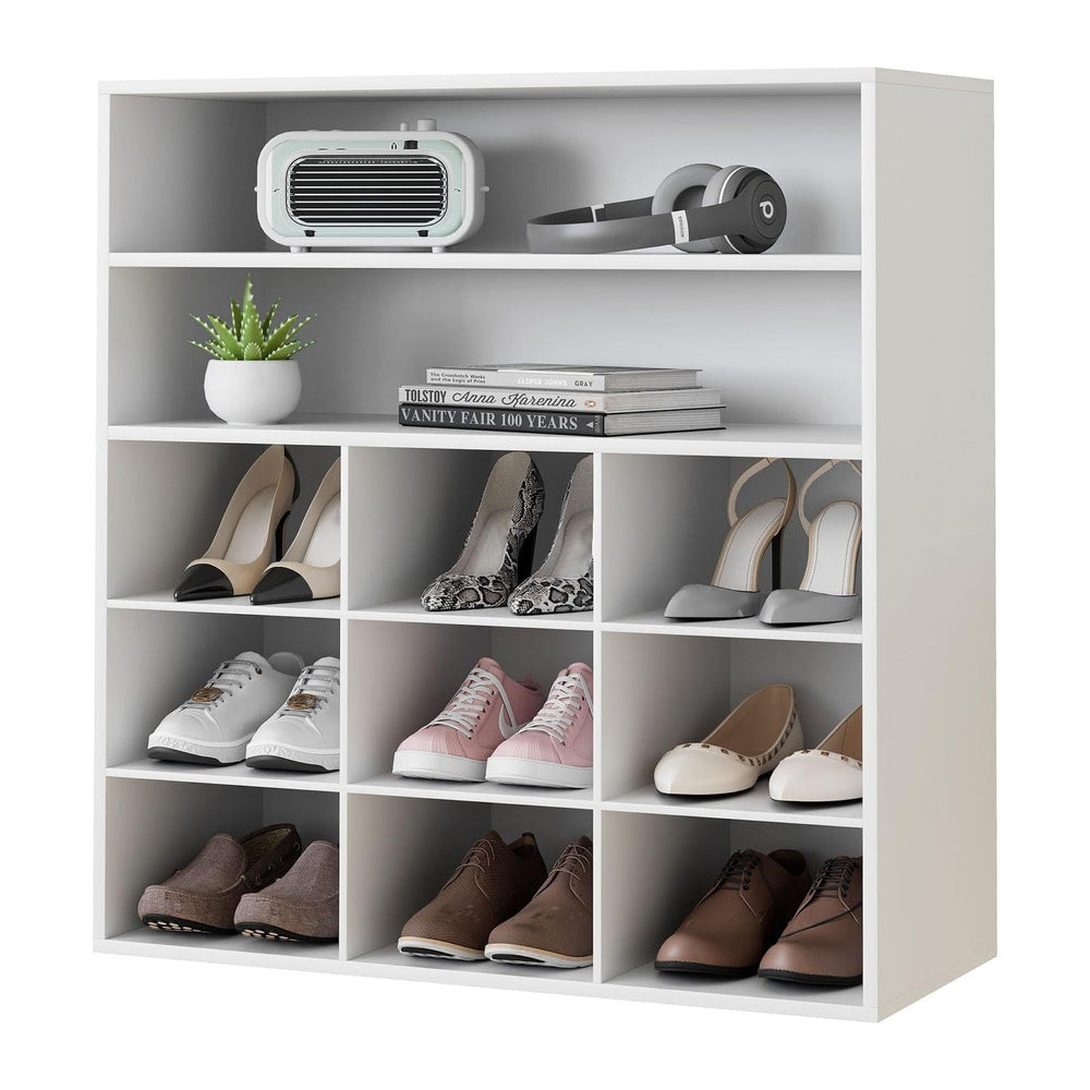 Garden 4 you Shoe Rack Organizer, 5-Tier Wood Cubby Shoe Rack with 2 Storage ...