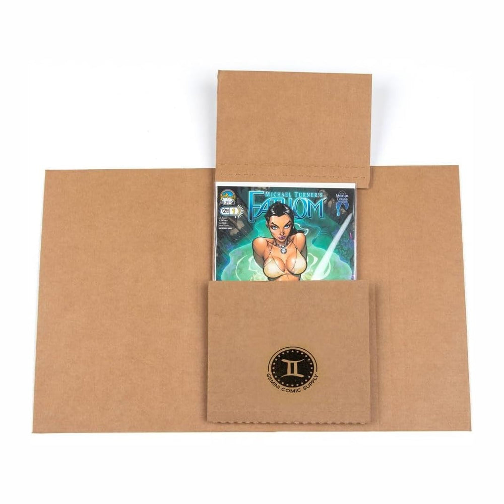 Gemini Comic Book Mailers, Easy Fold & Stay Flat(10.7x7.5x1 Inch, 25-Pack)