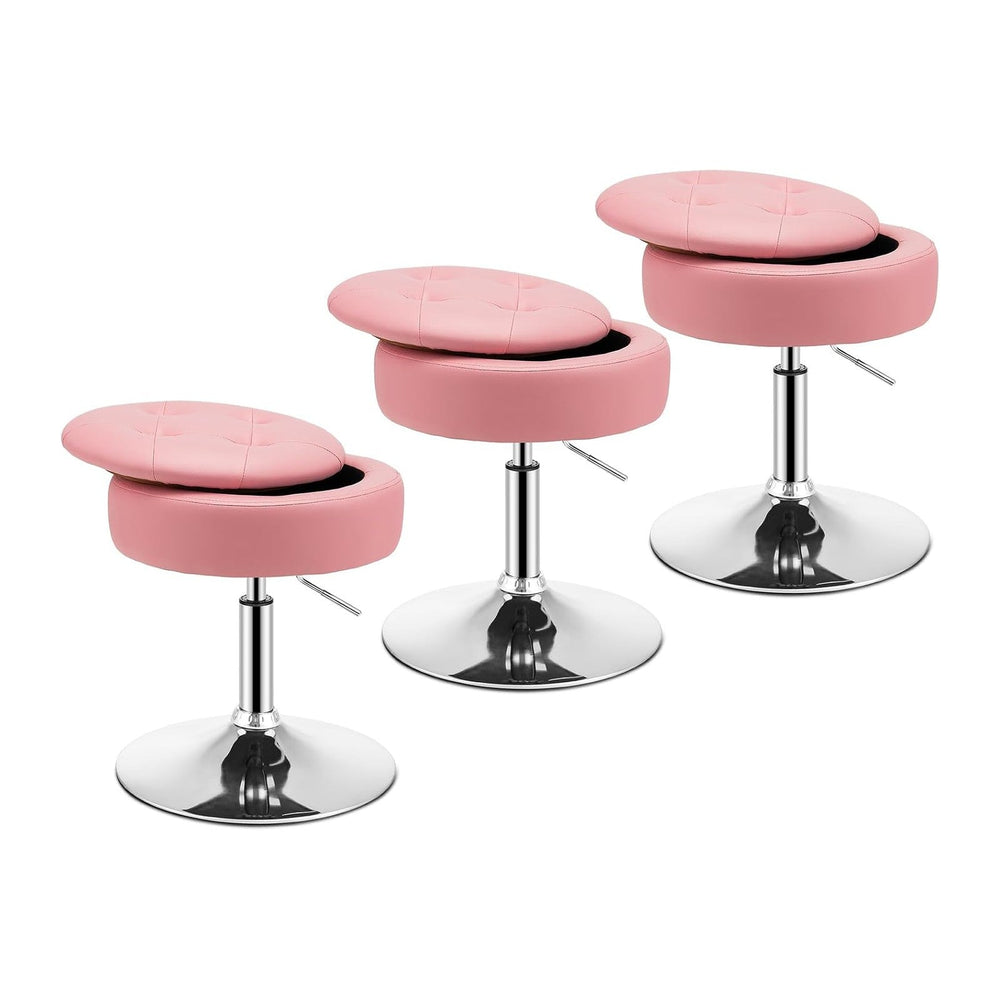 GIANTEX Adjustable Swivel Vanity Stool Set of 3, 360° Swivel 20"-26"...