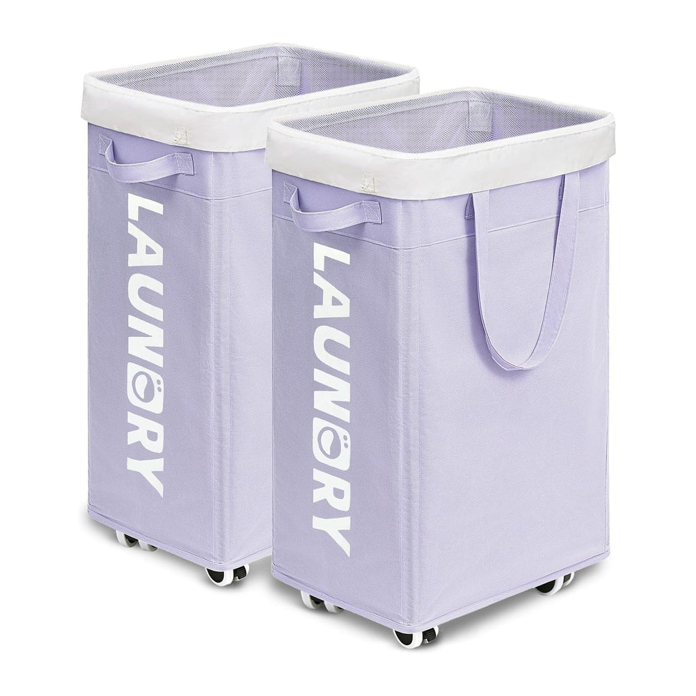 Goodpcik 2-Pack Rolling Laundry Hamper with Wheels, Hamper for Dorm, 75L