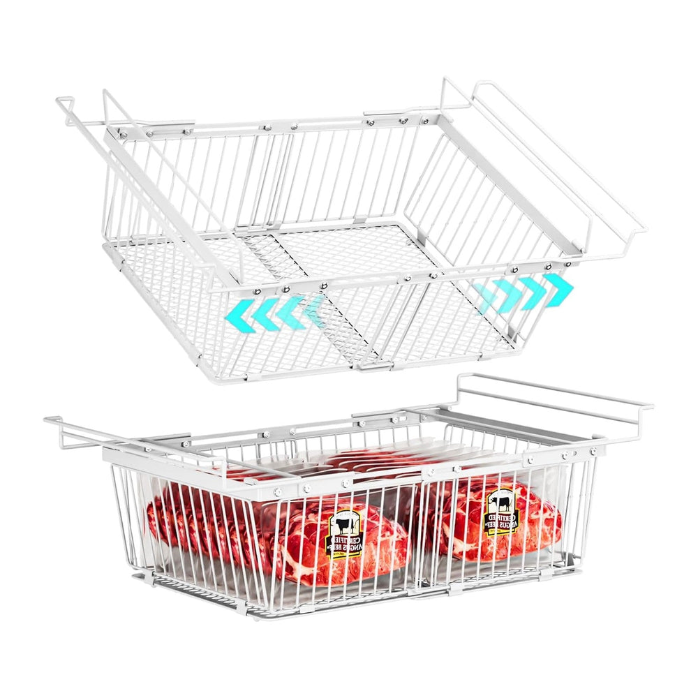 Hanging Freezer Organizer Bins for 5 to 20 Cu.Ft,Leak-Proof Bottom,2Pack