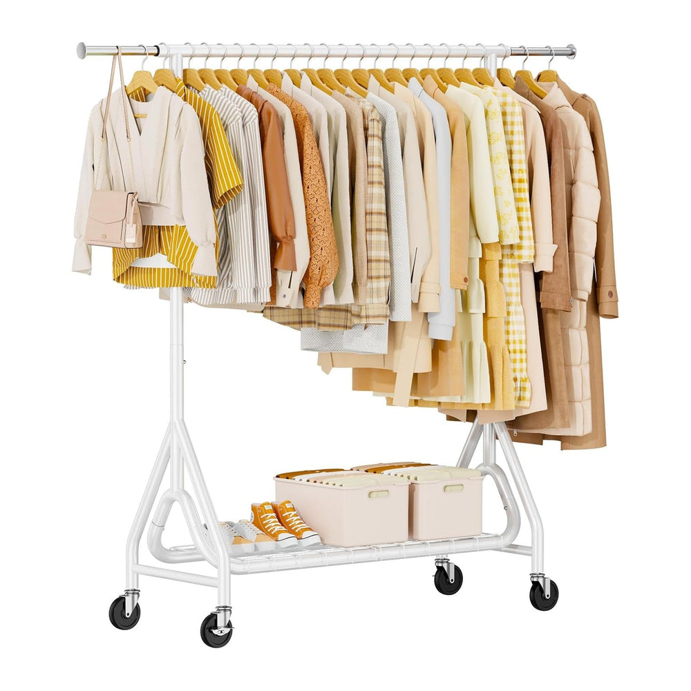 Heavy Duty Clothes Rack, Metal Clothing Rack Load 450 LBS, Rolling Coat Racks...