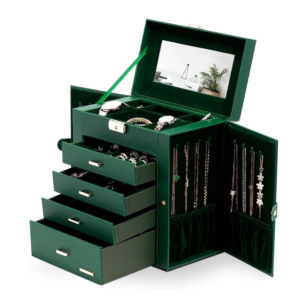 Homde Large Jewelry Box for Women: 5-Layer Organizer with Lock for Dresser