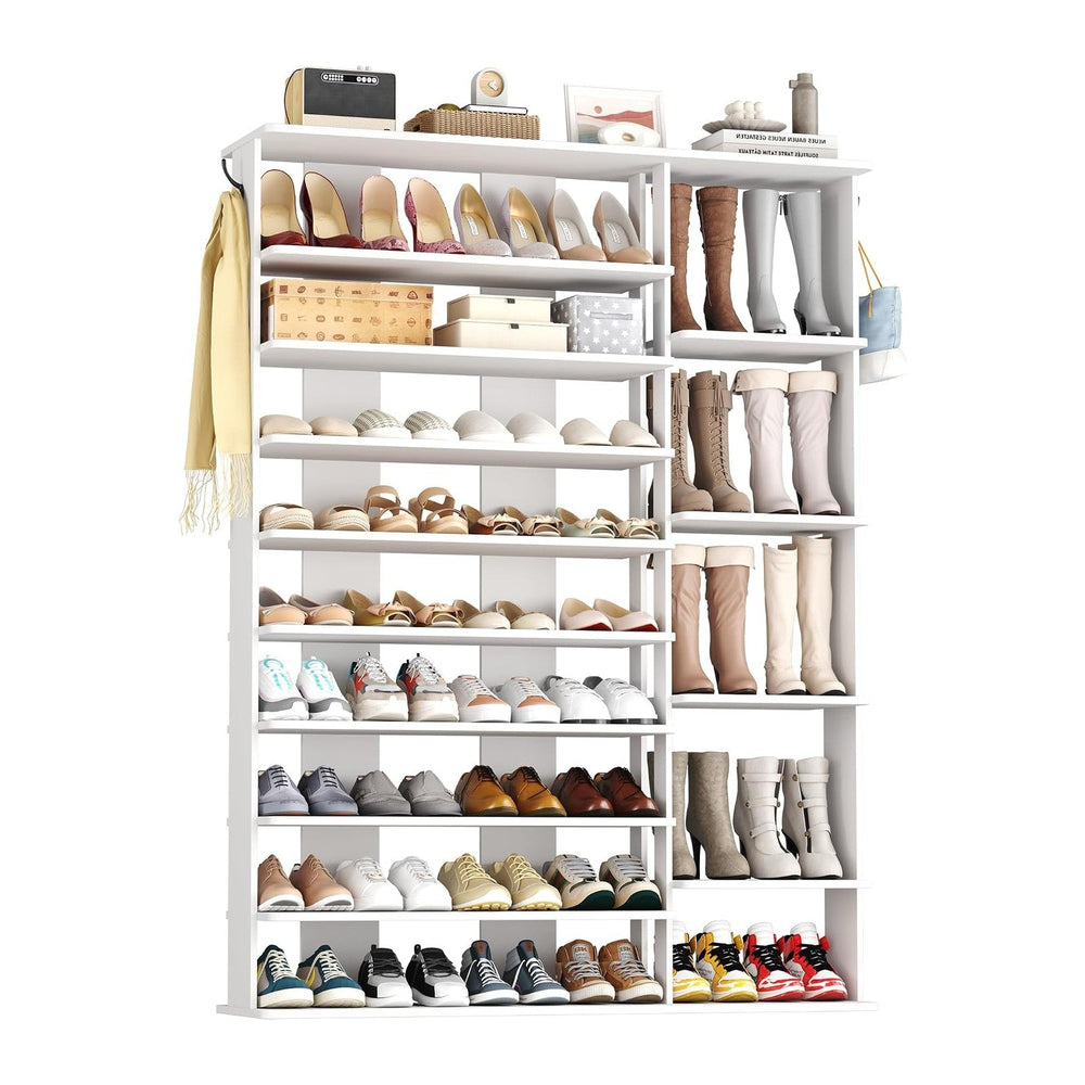 HOMEFORT 10 Tiers Shoe Rack, 50 Pairs Large Shoe Shelf, 61.8" Tall Shoe ...