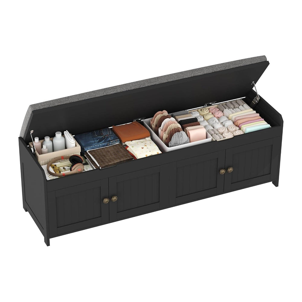 HOMEFORT 54.4" Shoe Bench with Lift Top Storage, Entryway Bench with Cus...