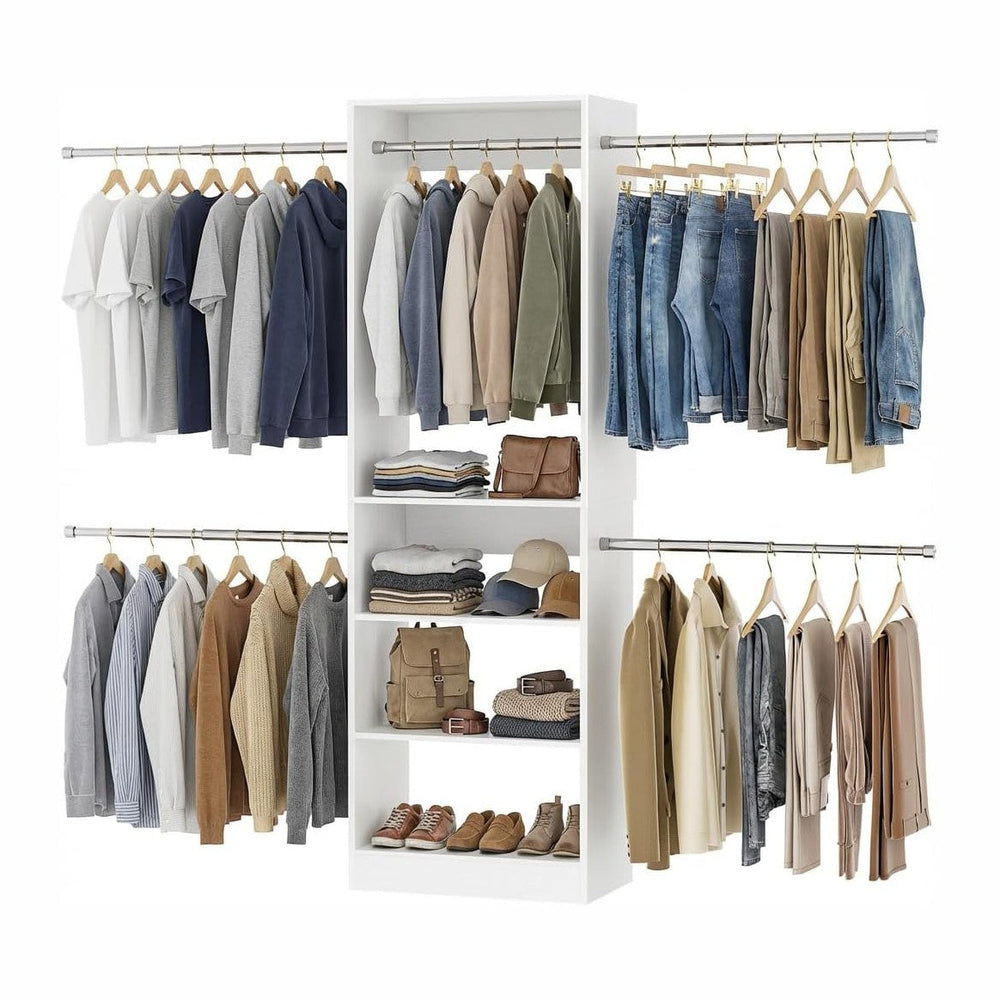 Homieasy Closet System, 4.5-11.5 Ft Expandable Closet Organizer, White