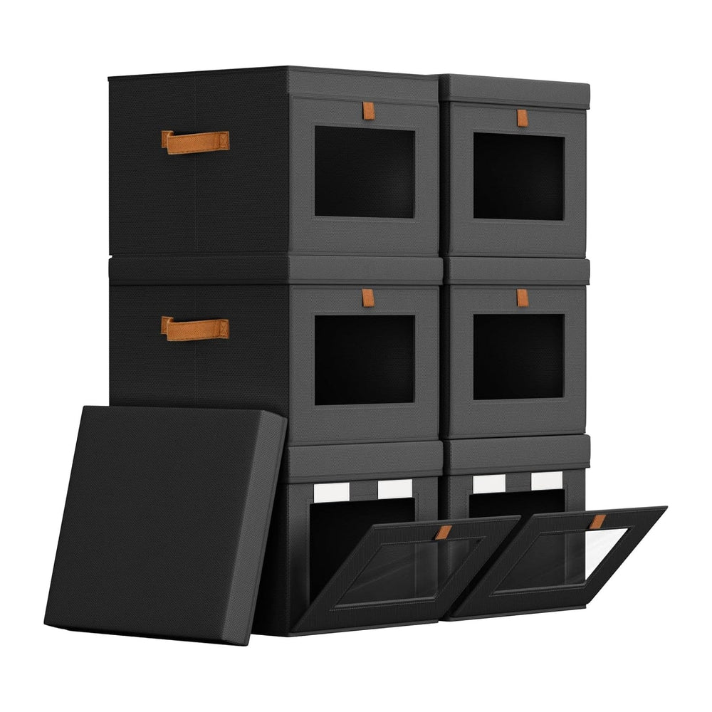 Homsorout Storage Bins with Lid – Closet Organizer with Side Opening and Clea...
