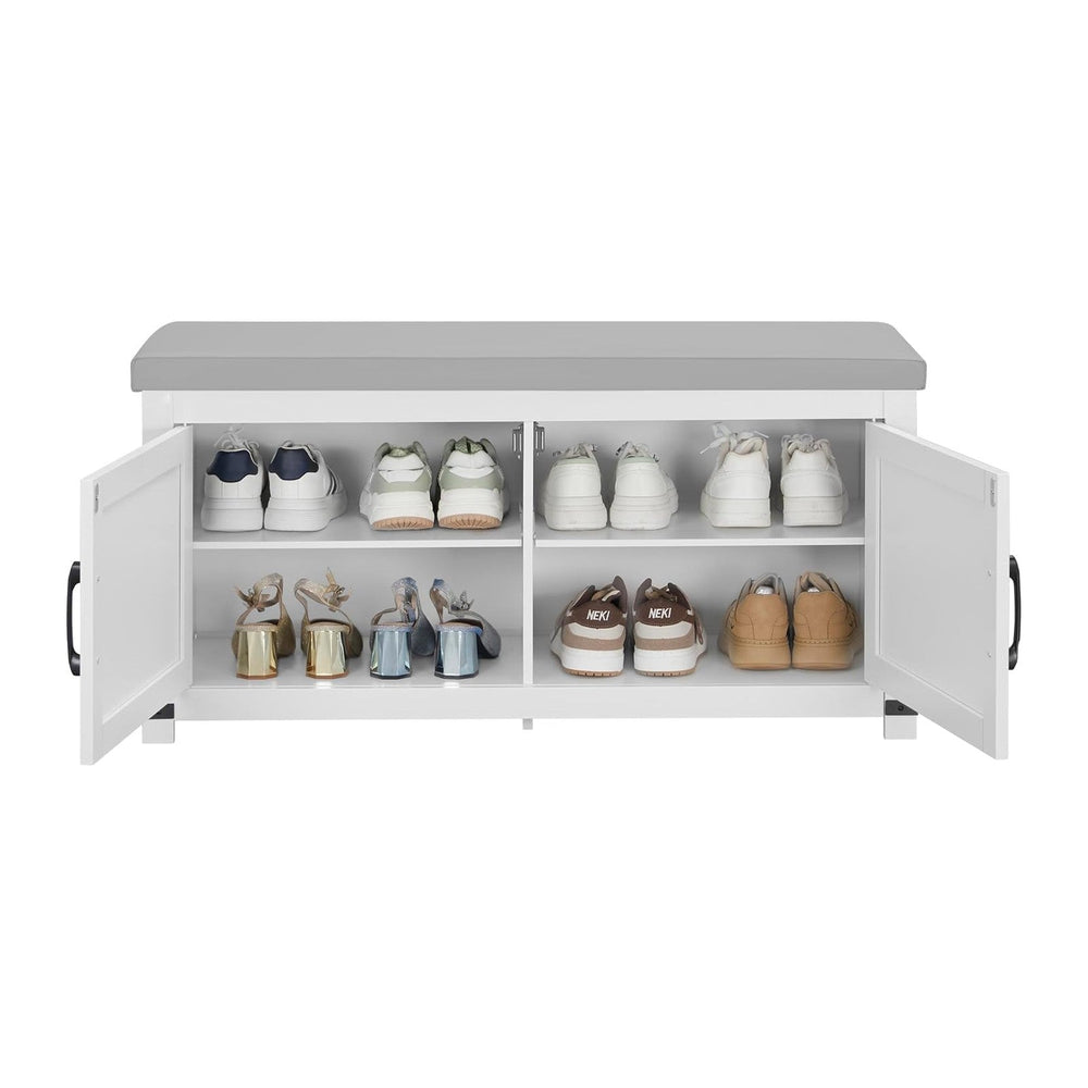 Hzuaneri 39.4" Shoe Storage Bench, with Soft Padded Seat Cushion & D...