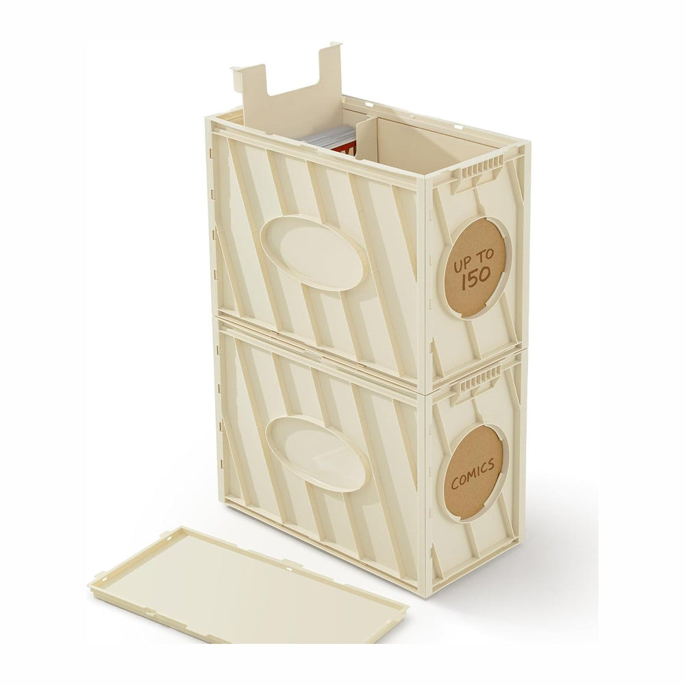 INMAKER Comic Book Storage Box, Holds Up to 150 Comics (Warm White)