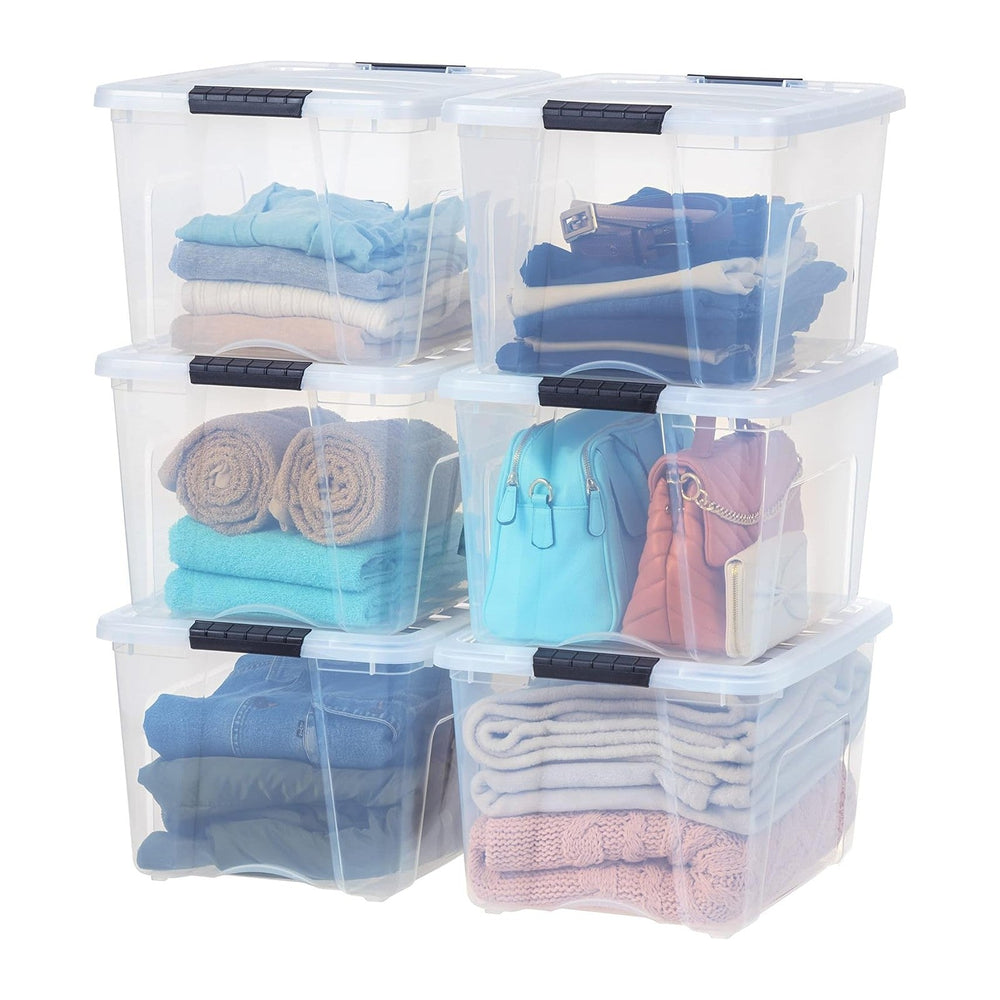 IRIS USA 40 Qt Stackable Plastic Storage Bins (6 Pack)