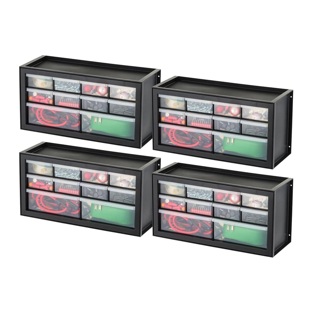IRIS USA Small Plastic Storage Drawers, 10-Drawer - 4 Pack, Stackable Teacher...