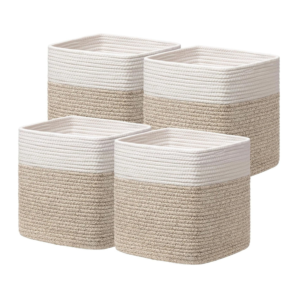 joybest 13inch Cube Storage Bins, Cotton Rope Woven Organizer Basket