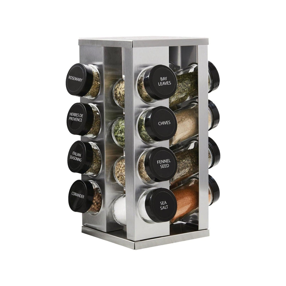 Kamenstein 16 Jar Heritage Revolving Countertop Spice Rack Organizer with Spi...