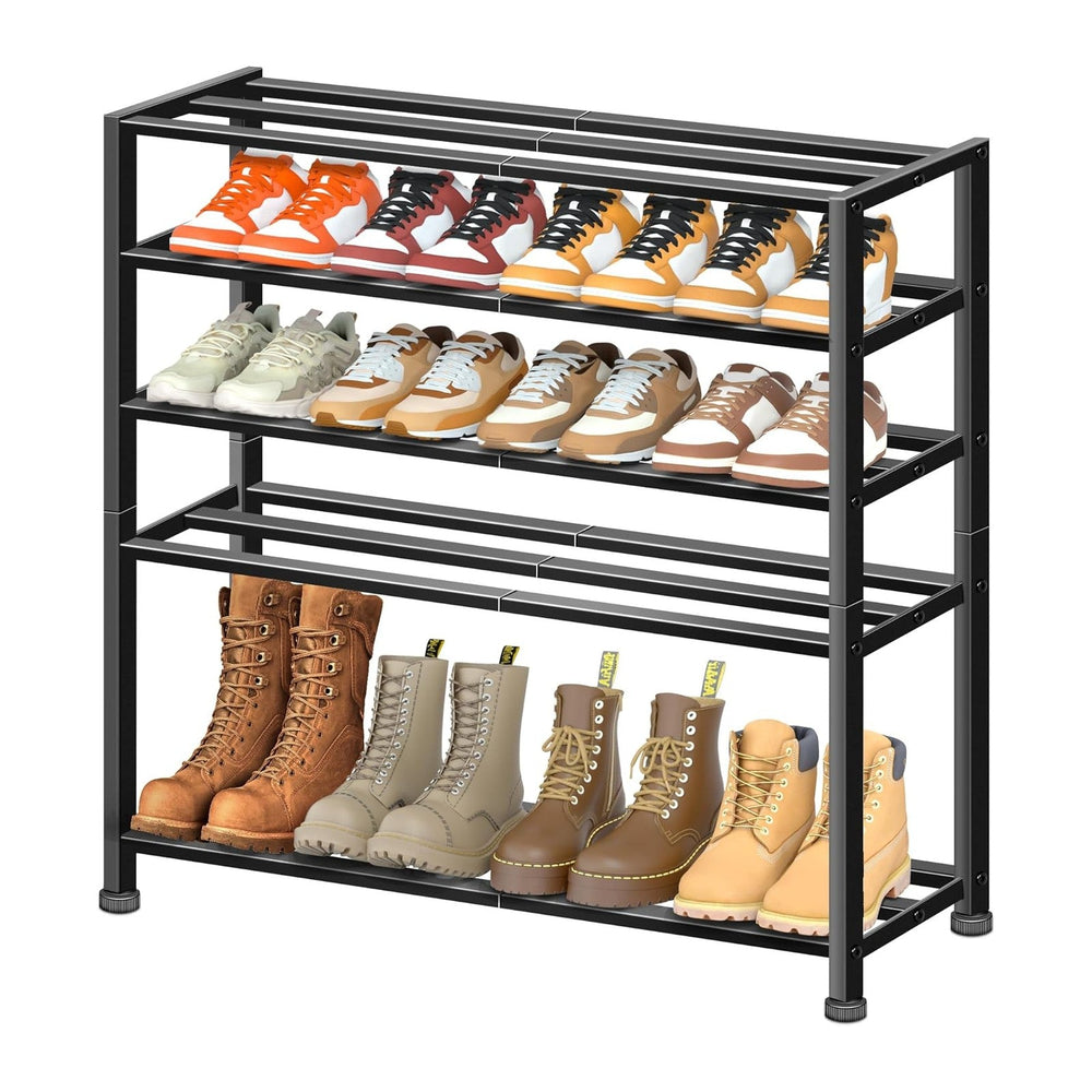 KEETDY 5-Tier Heavy Duty Shoe Rack for Garage Entryway, Stackable Shoe Organi...