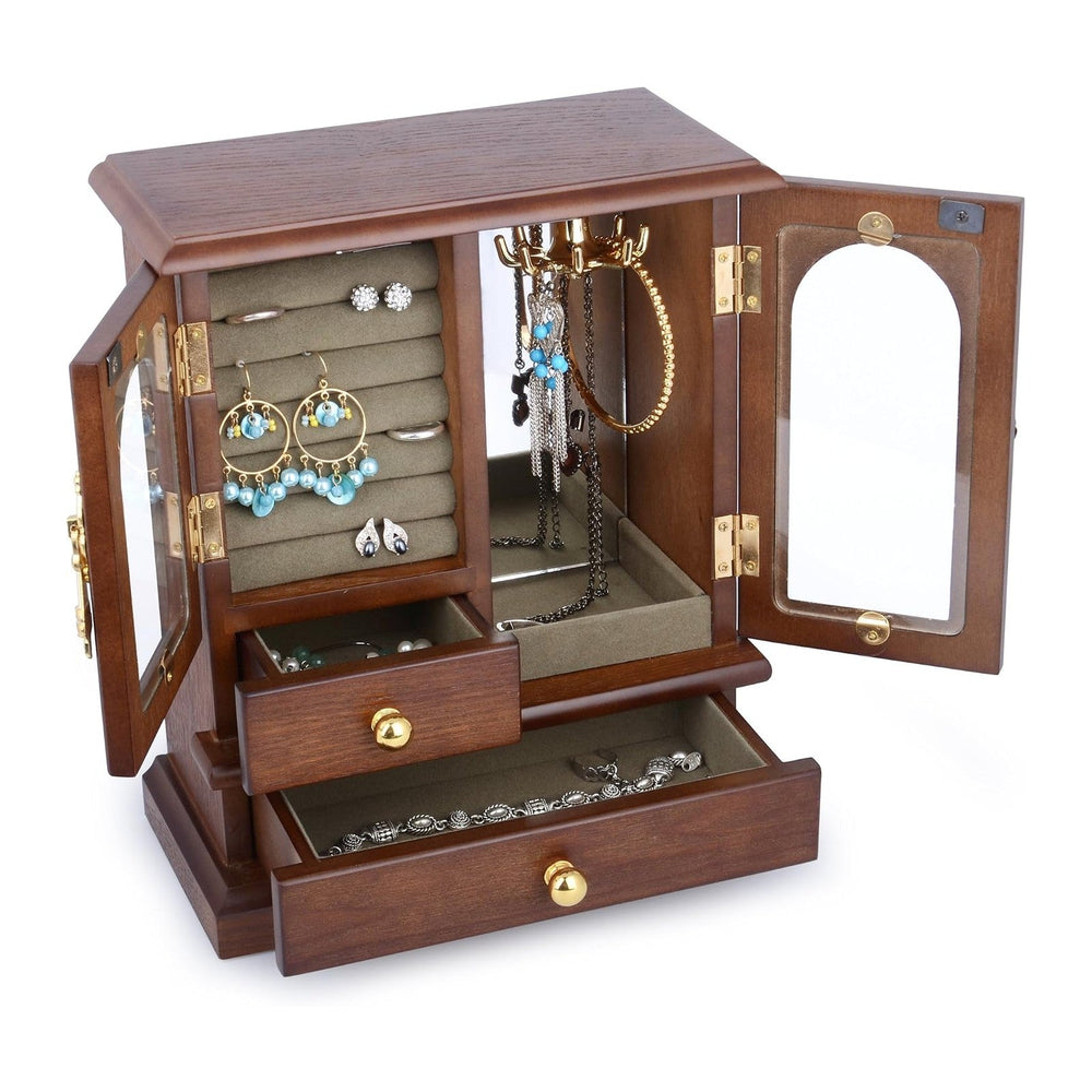 Kendal Wooden Jewelry Box for Women, Solid Jewelry Holder Organizer, Mothers ...