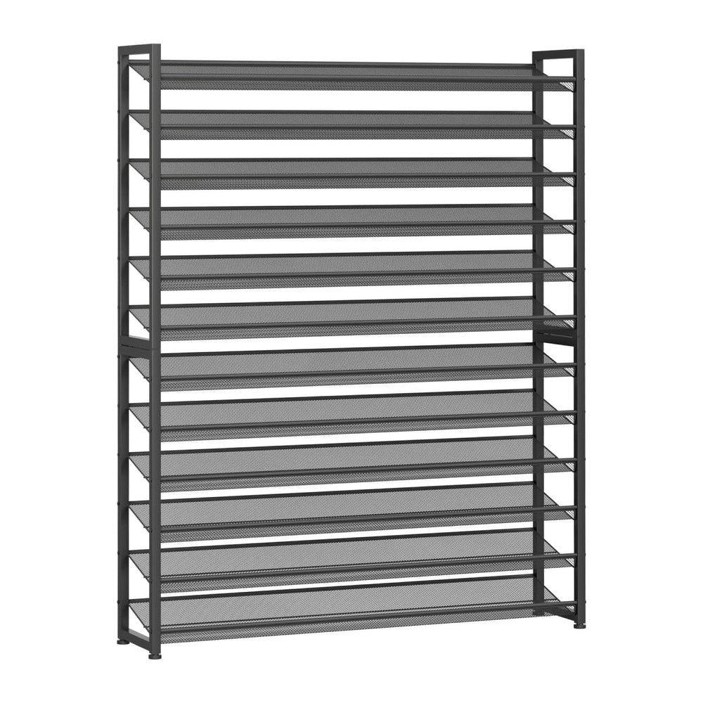 Large Shoe Rack 12 Tier Shoe Organizer, Heavy Duty Metal 6-Tier Stackable Sho...