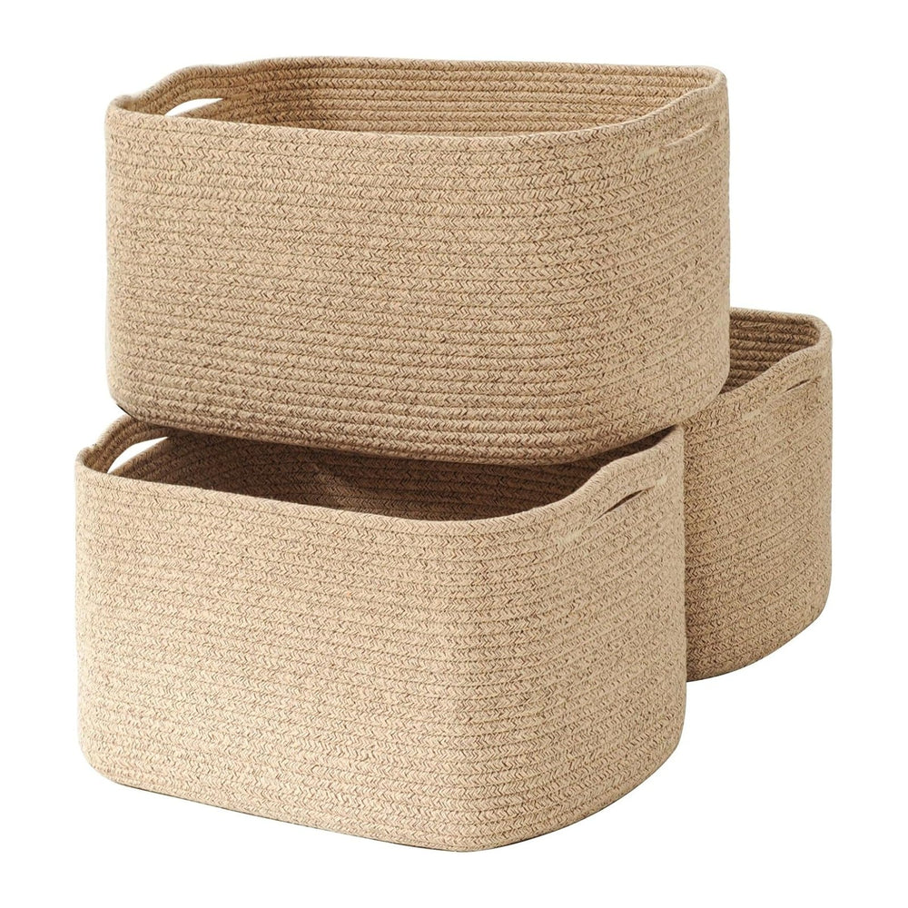 Large Storage Baskets for Organizing Shelves, Woven Cotton Rope Bins for Baby...