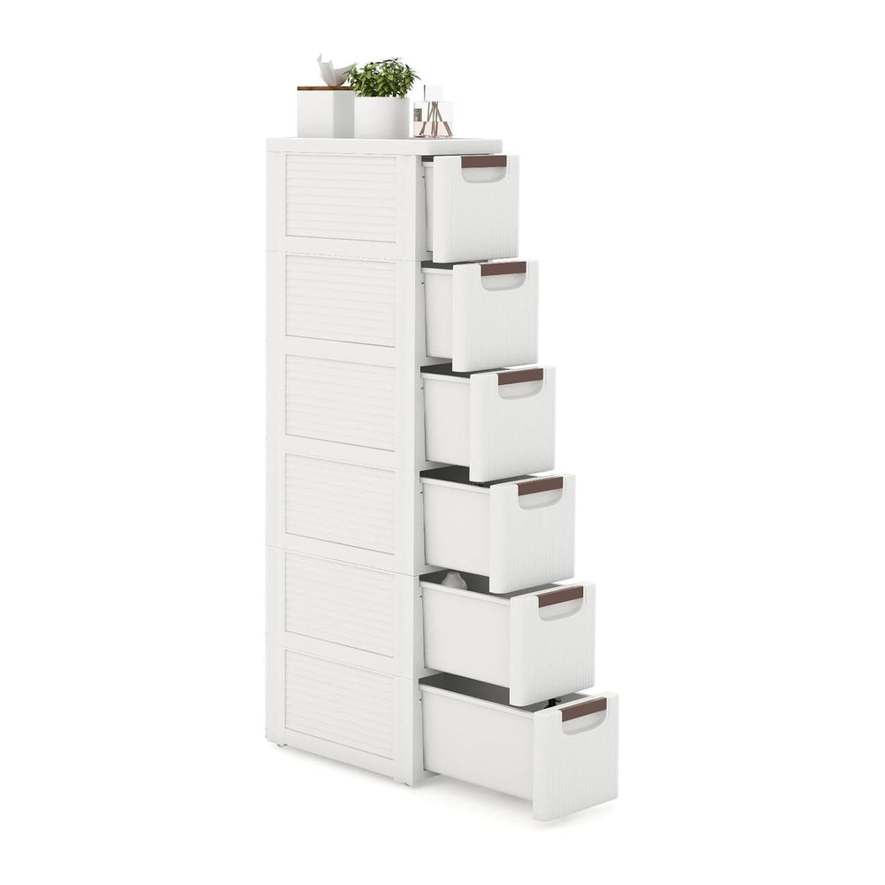 LOKO 6-Drawer Narrow Storage Cabinet, Slim Rolling Cart (7.5"x16.5"...