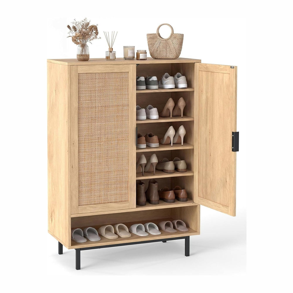 LOKO Shoe Storage Cabinet, Freestanding Hidden Shoe Cabinet (Natural)