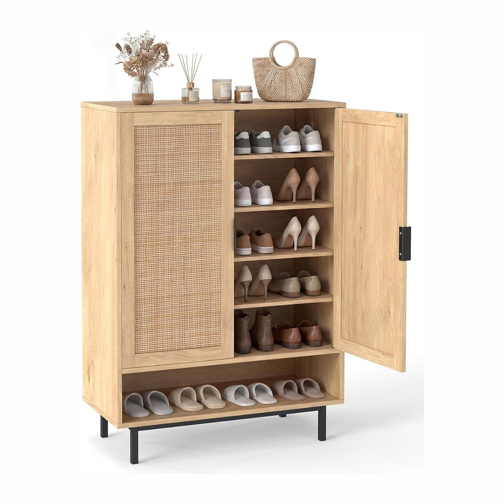 LOKO Shoe Storage Cabinet, Freestanding Hidden Shoe Cabinet (Natural)