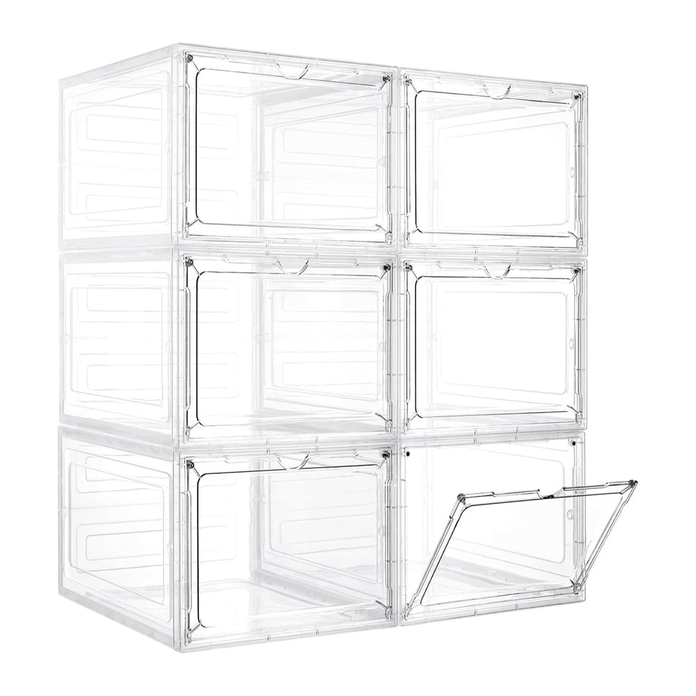 LXLXXL 6 Pack Storage Bins with Lids, 19 Qt Stackable Clear Storage Box