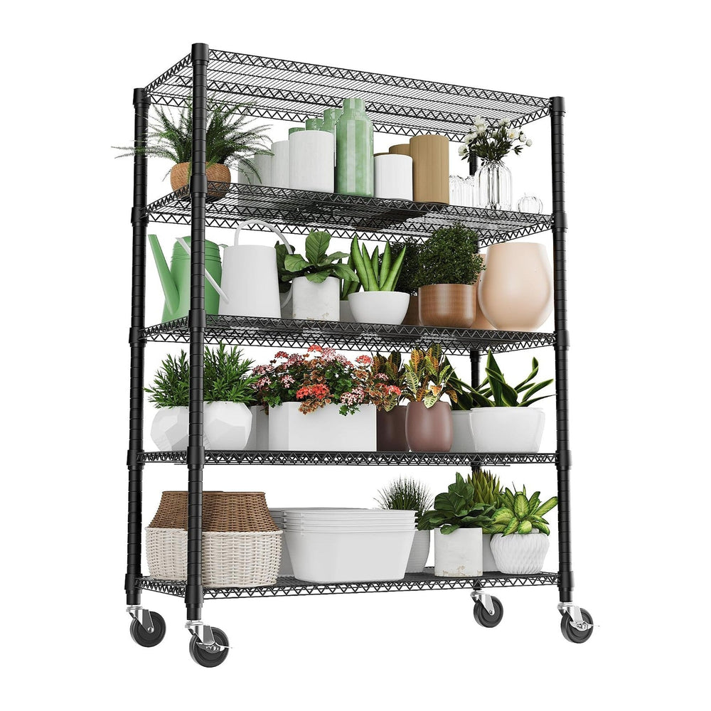 M MZG 3300LBS 53.1" W 5 Tiers Shelf Steel Storage Shelving Utility Shelv...